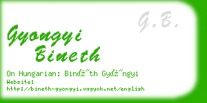 gyongyi bineth business card